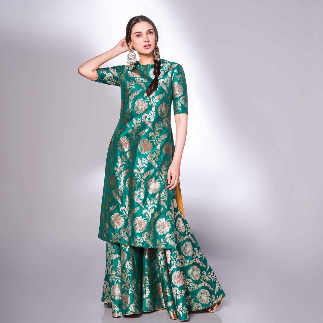 SOUTH INDIAN ACTRESS ADITI RAO HYDARI IN GREEN SALWAR KAMEEZ 7